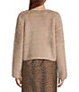 Tara Jarmon Gatsby Eyelash Round Neck Long Sleeve Button Front Cardigan, Color:Taupe - Image 3