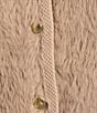 Tara Jarmon Gatsby Eyelash Round Neck Long Sleeve Button Front Cardigan, Color:Taupe - Image 5