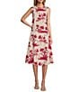 Color:Ecru - Image 3 - Jeanette Cotton Poplin Floral Print Coordinating Midi A-Line Skirt