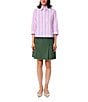 Tara Jarmon Jimmy Woven Gold Button Pleated A-Line Skirt, Color:Thym - Image 3