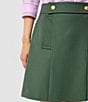 Tara Jarmon Jimmy Woven Gold Button Pleated A-Line Skirt, Color:Thym - Image 4