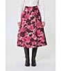 Tara Jarmon Joe Coordinating Floral Jacquard A-Line Midi Skirt, Color:Craie - Image 3