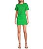 Color:Vert - Image 3 - Joliette Woven Crepe Scallop Hem A-Line Mini Skirt