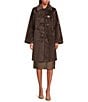Tara Jarmon Maurizio Faux Fur Point Collar Long Sleeve Coat, Color:Chocolate - Image 2