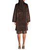 Tara Jarmon Maurizio Faux Fur Point Collar Long Sleeve Coat, Color:Chocolate - Image 3