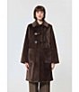 Tara Jarmon Maurizio Faux Fur Point Collar Long Sleeve Coat, Color:Chocolate - Image 6