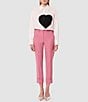 Tara Jarmon Philippa Flat Front Roll Cuff Cropped Pants, Color:Bois de Rose - Image 5