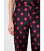 Tara Jarmon Pitt Heart Print Duchess Satin Flat Front Coordinating Straight Leg Pants, Color:Noir - Image 6