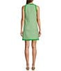 Color:Jade - Image 2 - Rajane Gabardine Woven Halter Neck Sleeveless Contrast Trim Sheath Mini Dress