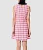 Tara Jarmon Russel Woven Gingham Round Neck Sleeveless A-Line Dress, Color:Bonbon - Image 5
