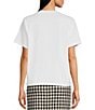 Color:Blanc - Image 2 - Tara Sunkey Organic Cotton Crystal Embellished Crew Neck Short Sleeve Tee Shirt