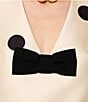 Tara Jarmon Topaze Dotted Duchess Satin V-Neck Sleeveless Bow Top, Color:Ecru - Image 4
