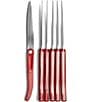 Color:Red - Image 3 - Laguiole Sens Colored Handle 6-Piece Steak Knife Set