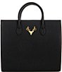 Taxidermy Amy Leather Tote Bag, Color:Black - Image 1