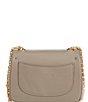 Color:Dove Grey - Image 2 - Pebbled Leather Micro Crossbody Bag