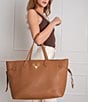 Color:Camel - Image 4 - Liz Large Pebble Leather Tote Bag