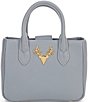 Color:Bright Blue - Image 1 - Micro Mackie Pebbled Leather Tote Bag