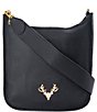 Color:Black - Image 1 - Sayre Large Leather Sling Crossbody Bag
