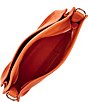 Color:Orange - Image 3 - Sayre Large Leather Sling Crossbody Bag