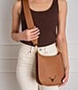 Taxidermy Sayre Leather Mini Sling Crossbody Bag, Color:Camel - Image 3