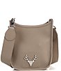 Color:Dove Grey - Image 1 - Sayre Leather Mini Sling Crossbody Bag