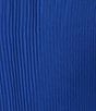 Color:New Blue - Image 3 - Pleated Surplice V Neckline Sleeveless Belted Midi Dress