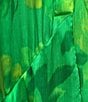 Taylor Printed Satin Crinkle Crepe Surplice V-Neck Short Flutter Self Tie Belt Faux Wrap Maxi Dress, Color:Sprint Green - Image 3