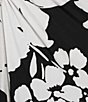 Color:Black Vinilla - Image 4 - Printed Stretch Matte Jersey Floral V-Neck Short Flutter Sleeve Ruched Bodice Dress