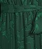 Color:Dark Green - Image 3 - V-Neck Long Sleeve Tiered Hem Midi Dress