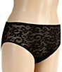 Color:Deep Black - Image 1 - Allover Stretch Lace Hipster Panty