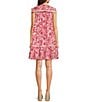 TCEC Floral Print Embroidered Sailor Collared Button Front Dress, Color:Pink - Image 2