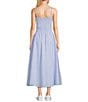 TCEC Gingham Square Neck Smocked Bodice Midi Dress, Color:Baby Blue - Image 2