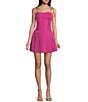 TCEC Poplin Drop Waist Pleated Dress, Color:Fuchsia - Image 1