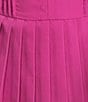 TCEC Poplin Drop Waist Pleated Dress, Color:Fuchsia - Image 3