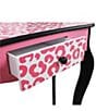 Color:Pink/Black - Image 3 - Leopard Print Gisele Play Vanity & Stool Set