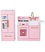 Teamson Kids Little Chef Charlotte 2-Piece Modular Wooden Play Kitchen, Color:Pink/Gold - Image 3