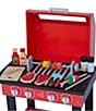 Color:Red - Image 2 - Little Helper Backyard BBQ Grill Playset with 26 Cooking Accessories