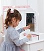 Color:White - Image 3 - Little Princess Anna Vanity Set with Mirror, Drawers, Jewelry Storage, and Stool
