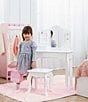 Color:White - Image 4 - Little Princess Anna Vanity Set with Mirror, Drawers, Jewelry Storage, and Stool