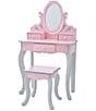 Color:Pink/Grey - Image 1 - Little Princess Rapunzel Vanity & Stool Set
