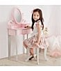 Color:Pink/Grey - Image 4 - Little Princess Rapunzel Vanity & Stool Set