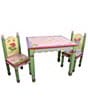Color:Multi - Image 1 - Painted Wooden Magic Garden Table with 2 Chairs Set
