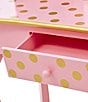 Color:Pink/Gold - Image 4 - Polka Dot Print Gisele Play Vanity & Stool Set