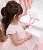 Color:White - Image 2 - Princess Rapunzel Vanity with Mirror, Drawers, and Stool