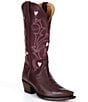Tecovas Annie Wine Hearts Tall Western Boots - Image 1