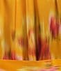 Color:Orange - Image 3 - Akemi Woven Abstract Print Round Neck Long Sleeve Mini Wrap Front Dress