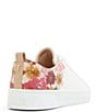 Color:White Floral - Image 3 - Alison Leather Lace-Up Floral Sneakers