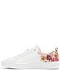 Color:White Floral - Image 5 - Alison Leather Lace-Up Floral Sneakers