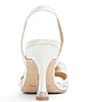 Color:White - Image 4 - Aria Rose Ornament Satin Rhinestone Slingback Sandals
