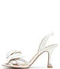 Color:White - Image 5 - Aria Rose Ornament Satin Rhinestone Slingback Sandals